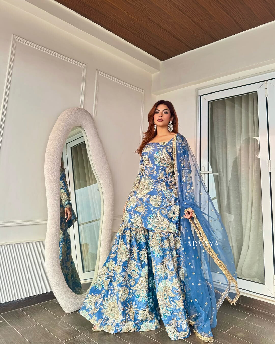 SAMARA Heavy Silk Embroidered Sharara Suit Set
