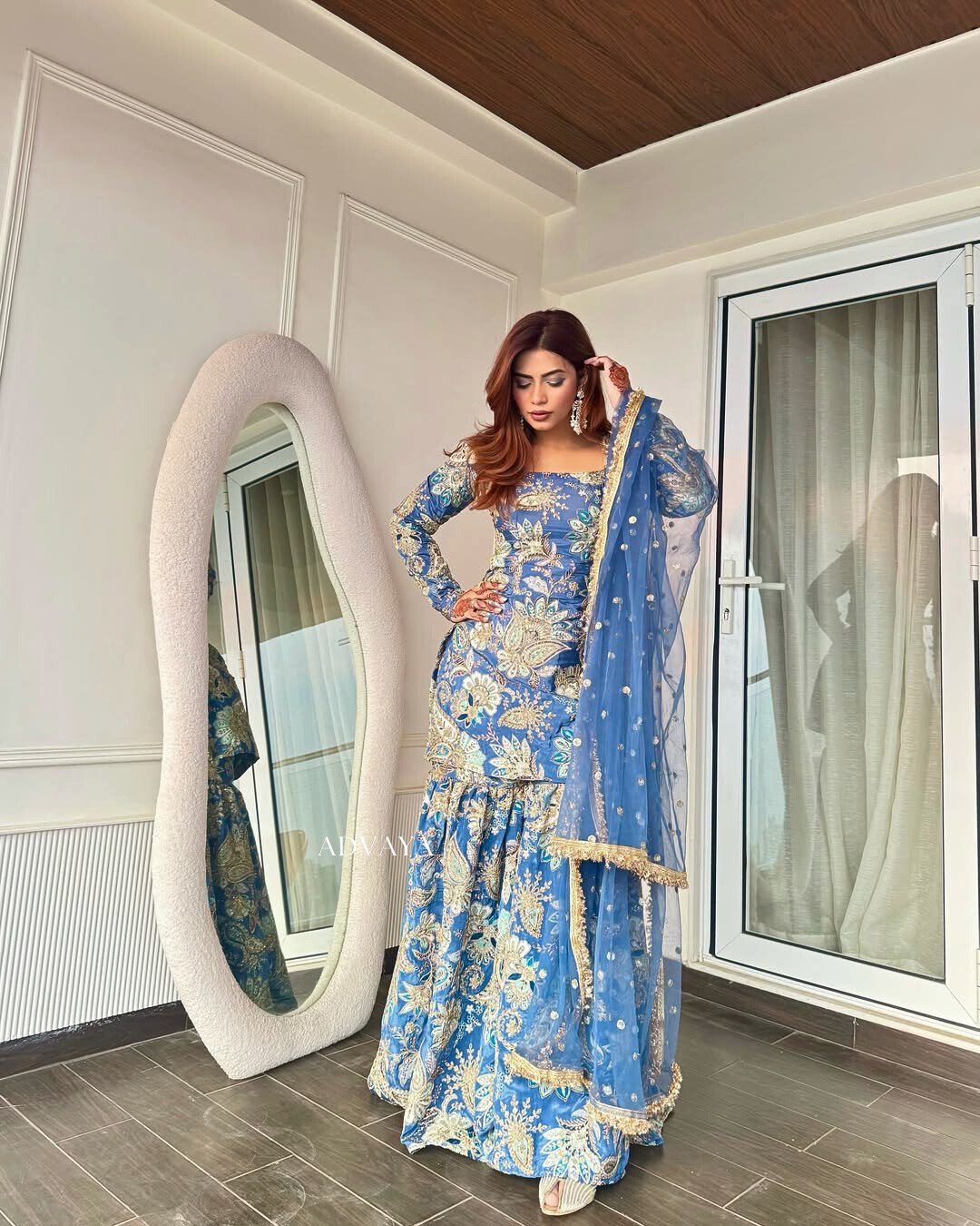 SAMARA Heavy Silk Embroidered Sharara Suit Set