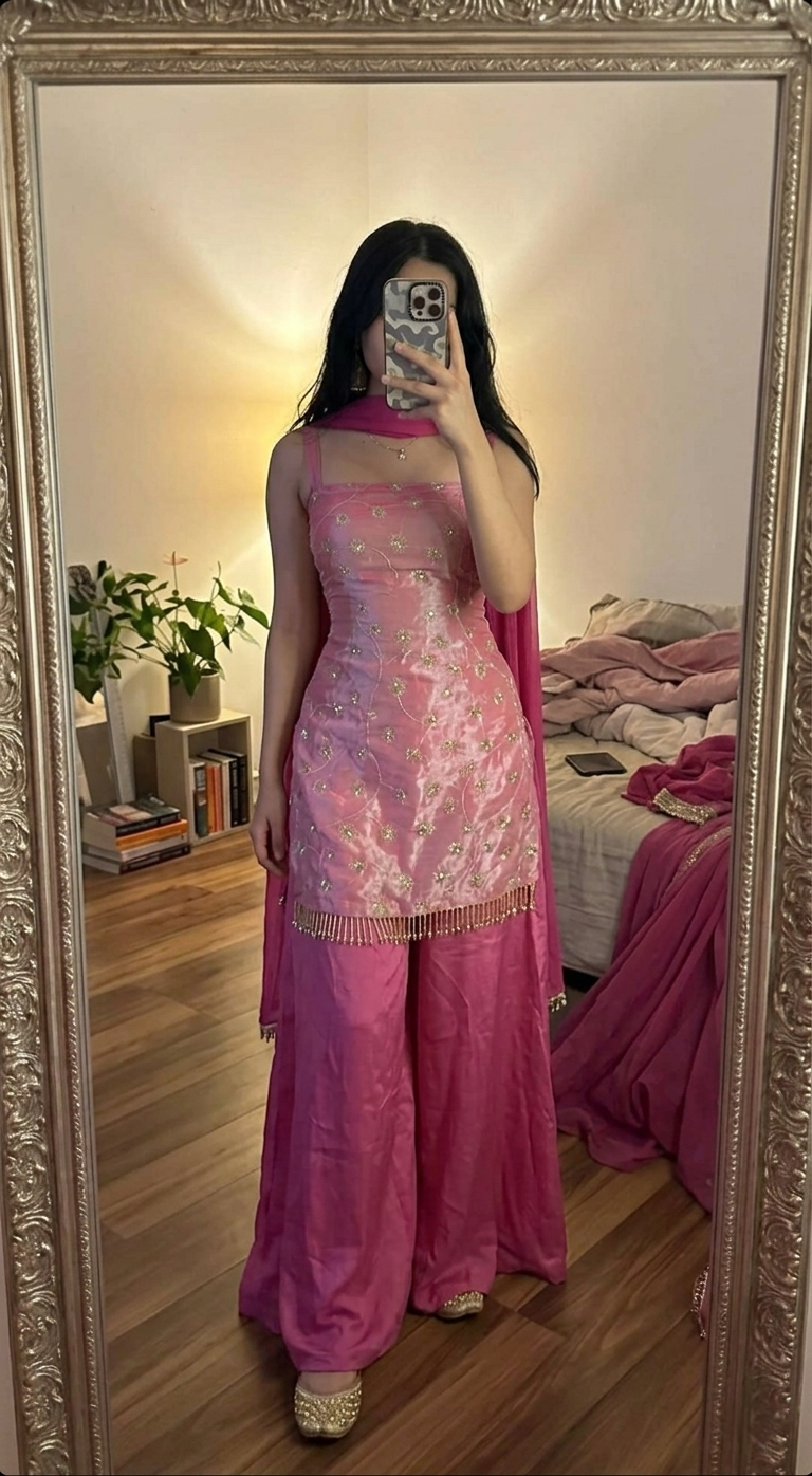 AMODINI Blush Pink Kurti Set