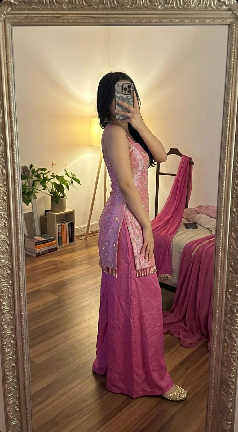 AMODINI Blush Pink Kurti Set
