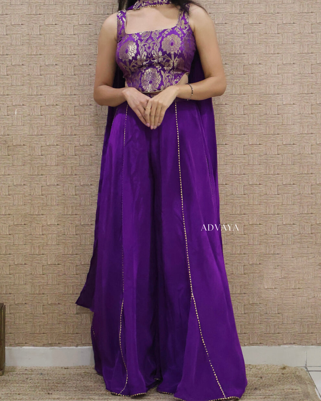 SANGARIA Brocade Corset Sharara Set