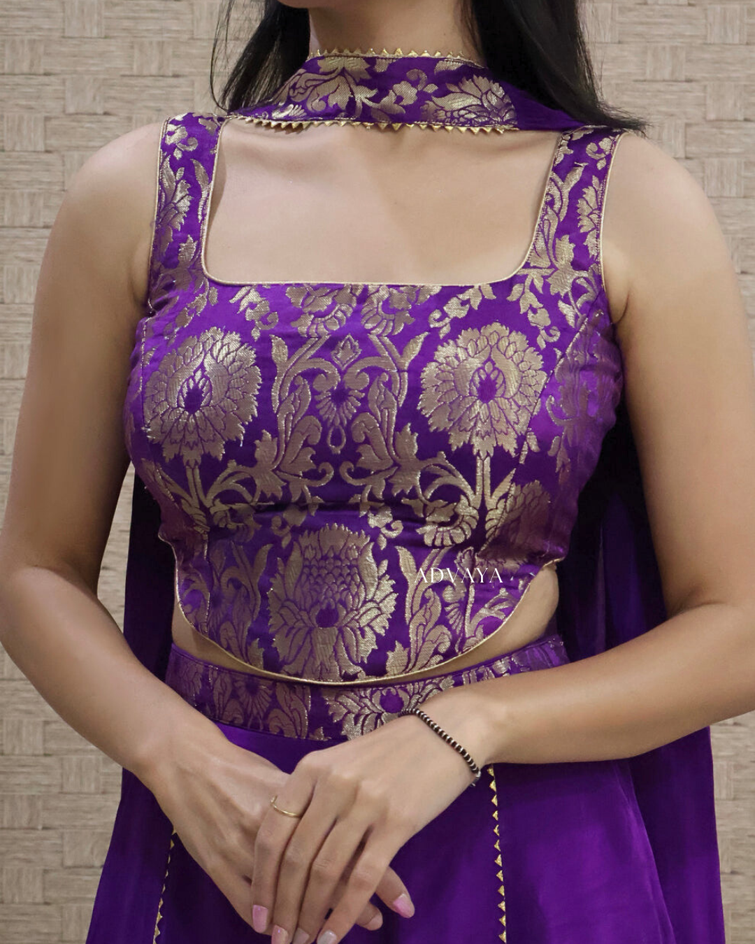 SANGARIA Brocade Corset Sharara Set