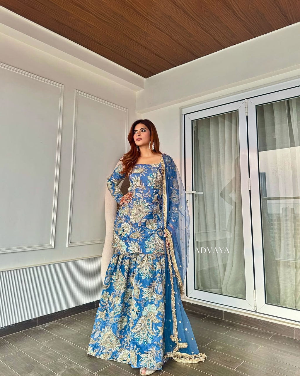 SAMARA Heavy Silk Embroidered Sharara Suit Set