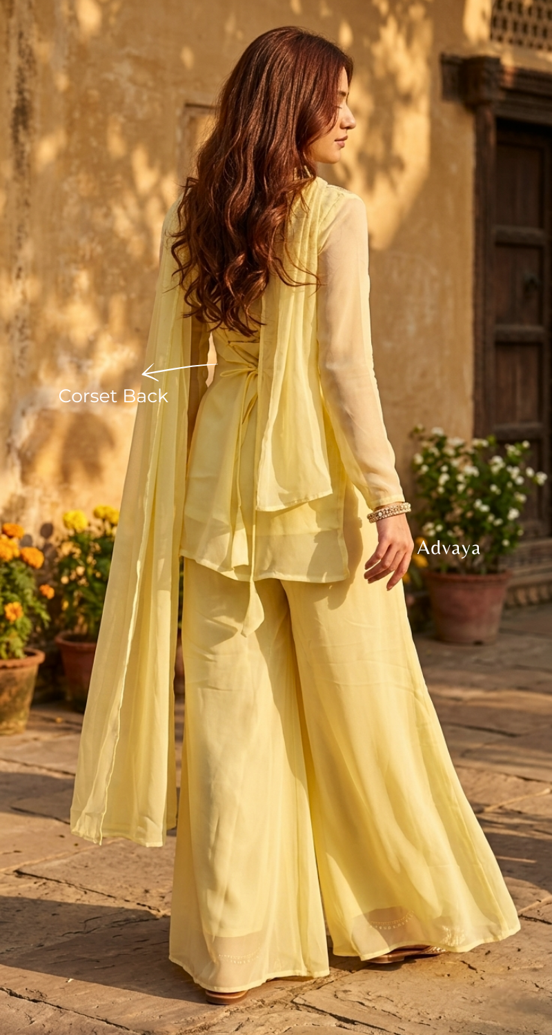 HEER Tissue Georgette Kurti Pant Set