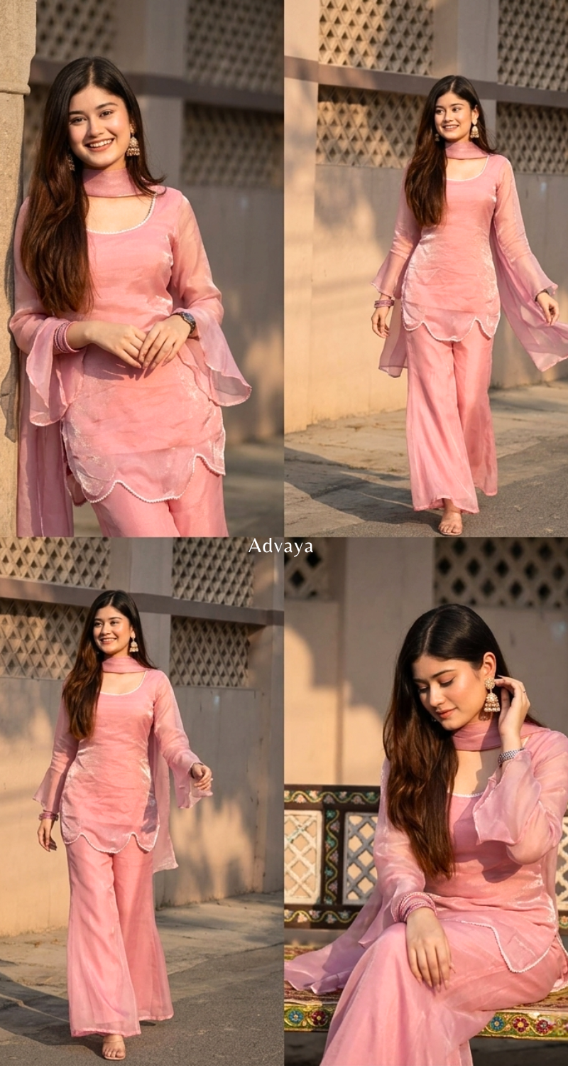 NOOR tissue Silk Kurti Set