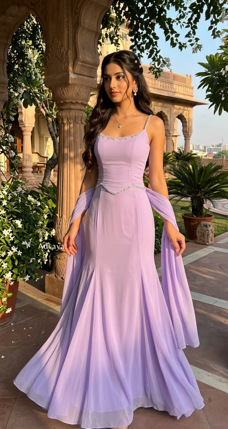 NEYSAA Rhinestone Mermaid Lehenga Set