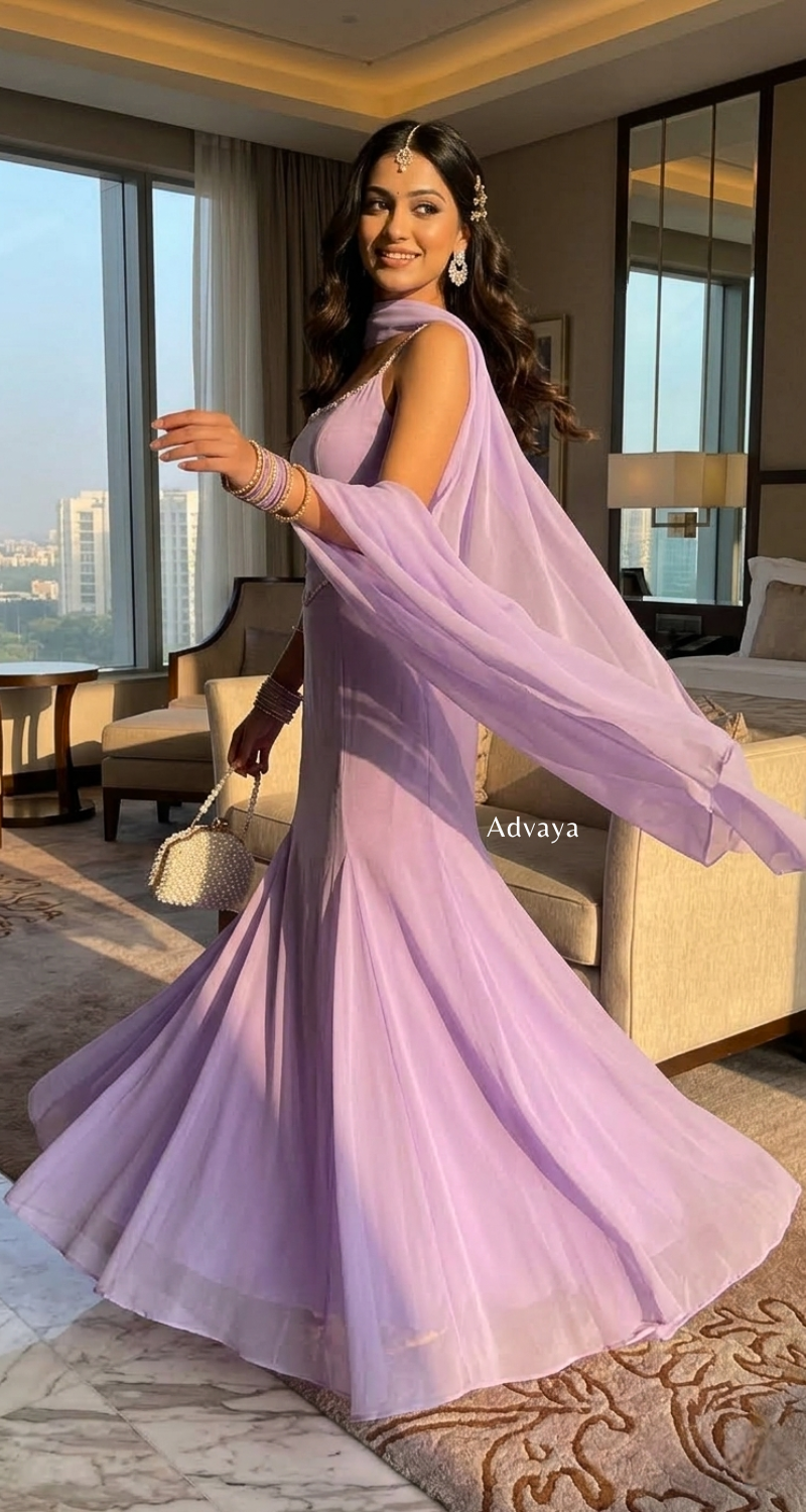 NEYSAA Rhinestone Mermaid Lehenga Set