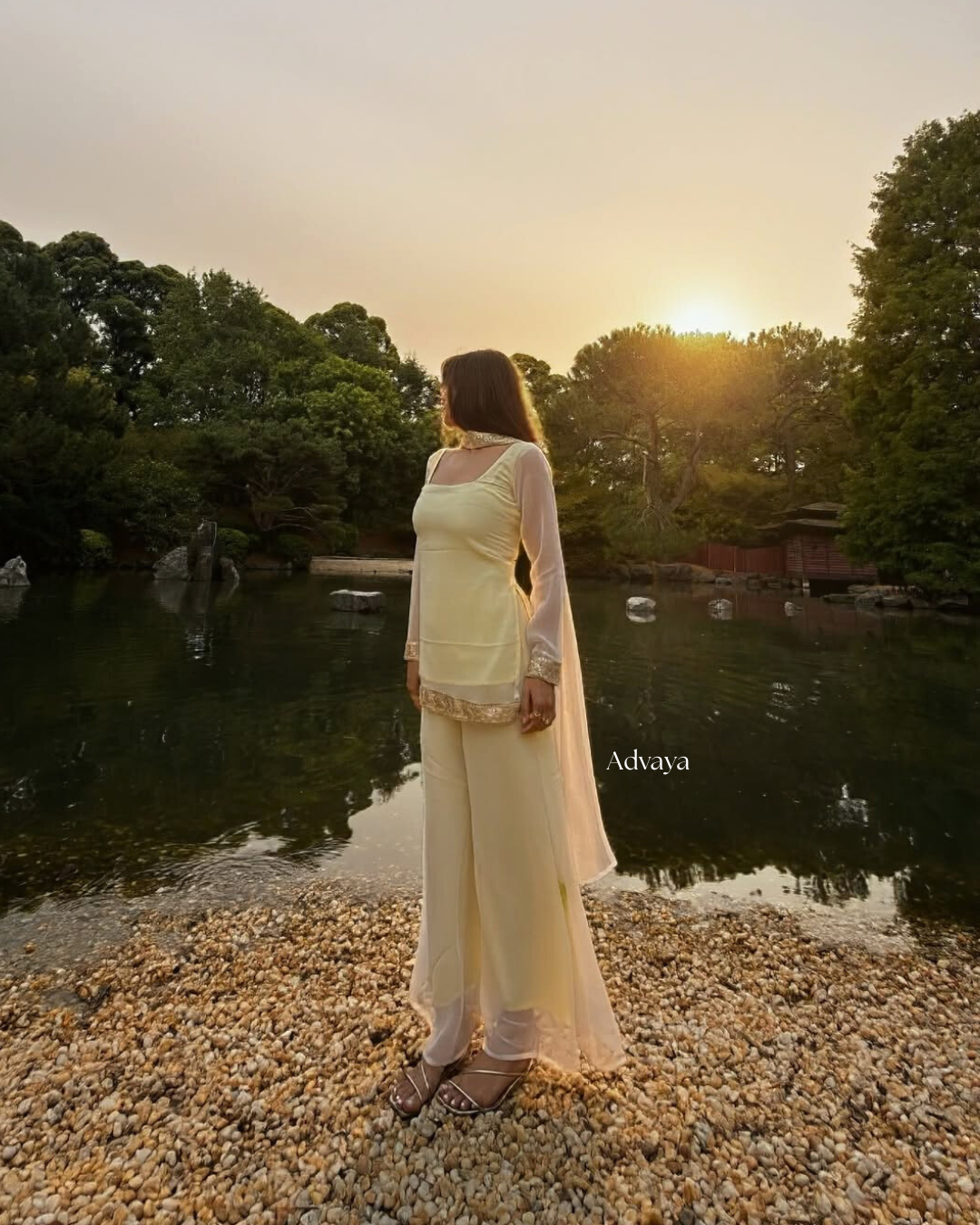 HEER AKSHI Tissue Georgette Kurti Set