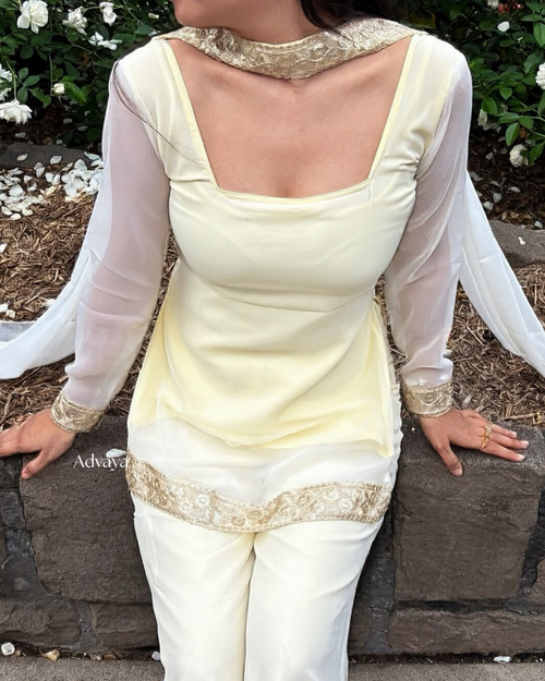 HEER AKSHI Tissue Georgette Kurti Set