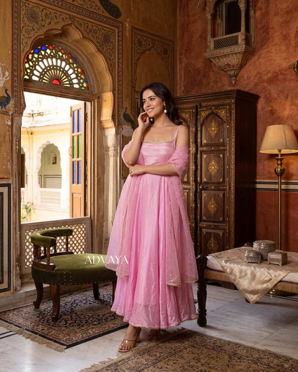 MEHER Baby Pink Suit Set