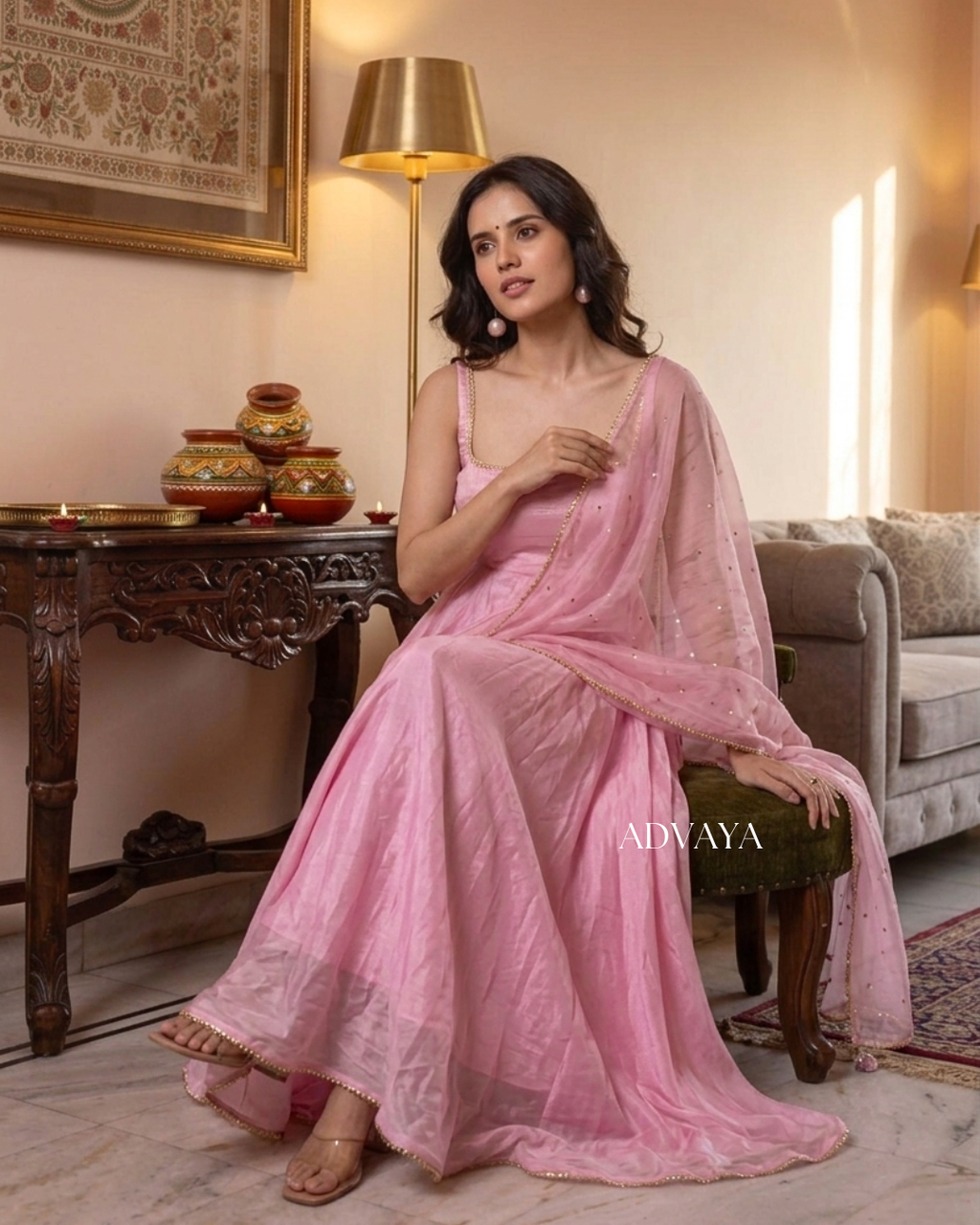 MEHER Baby Pink Suit Set