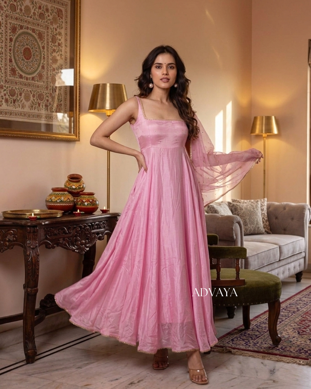 MEHER Baby Pink Suit Set