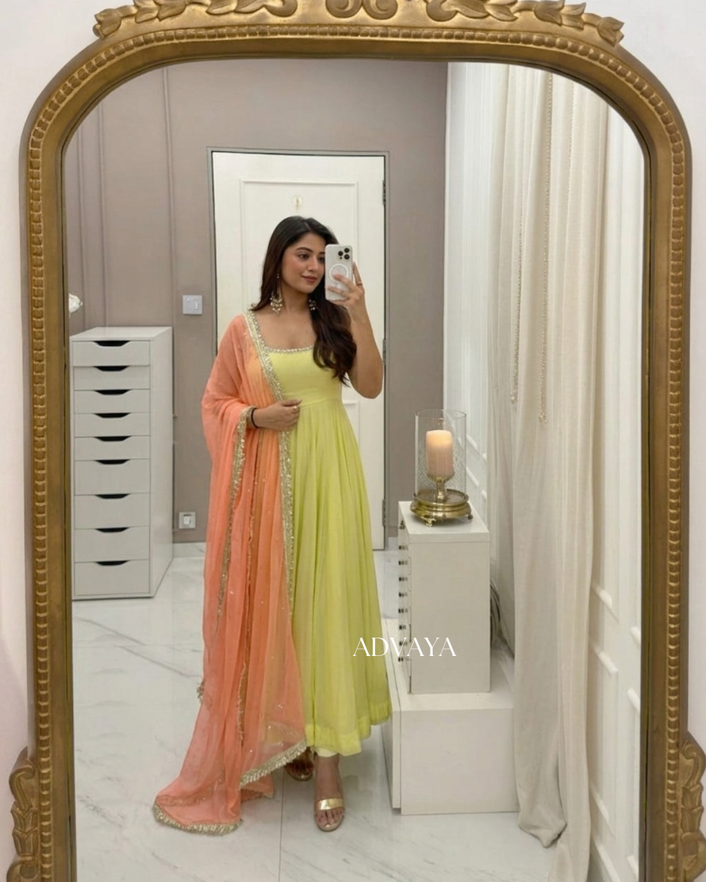 LEHER Anarkali Suit Set