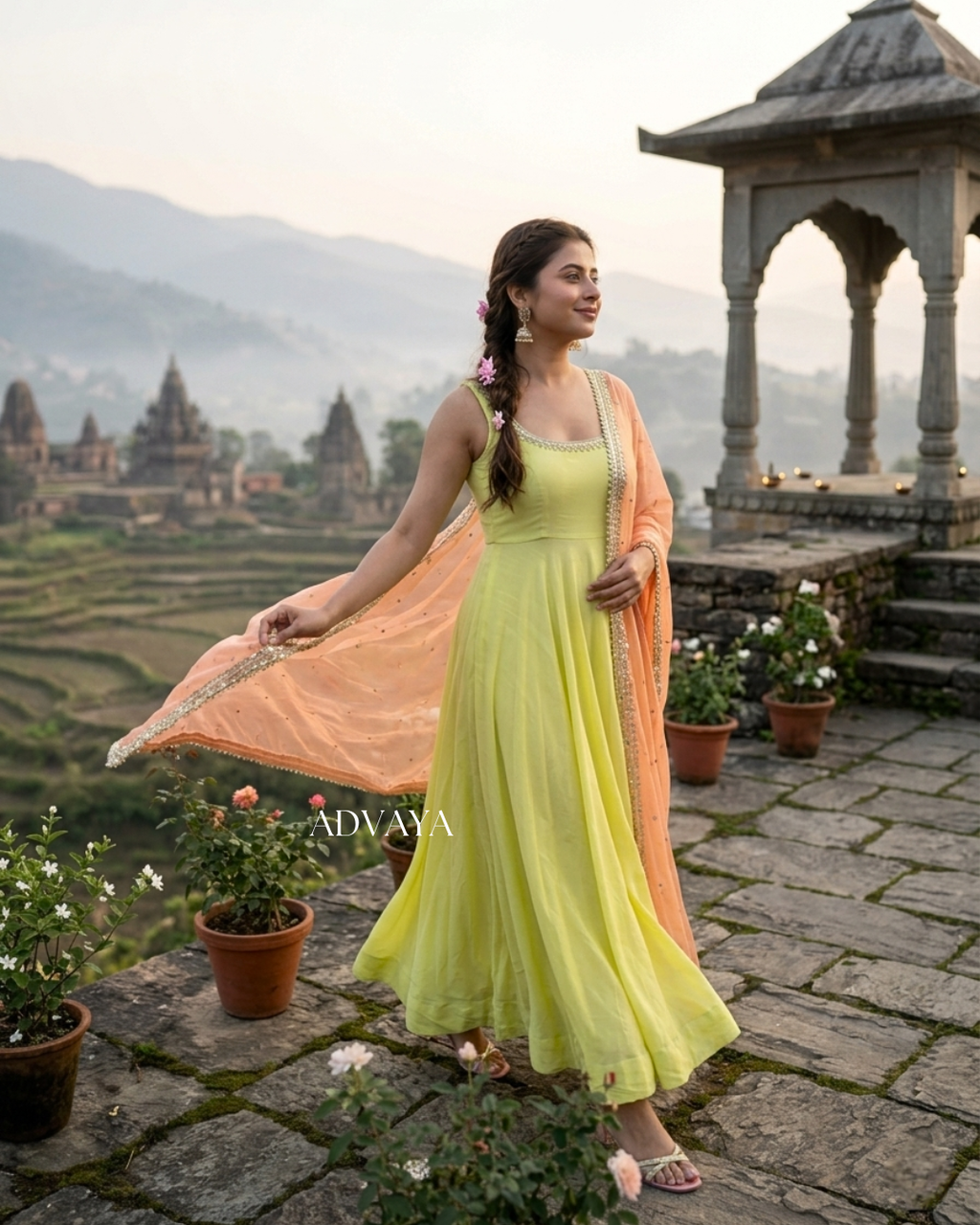 LEHER Anarkali Suit Set