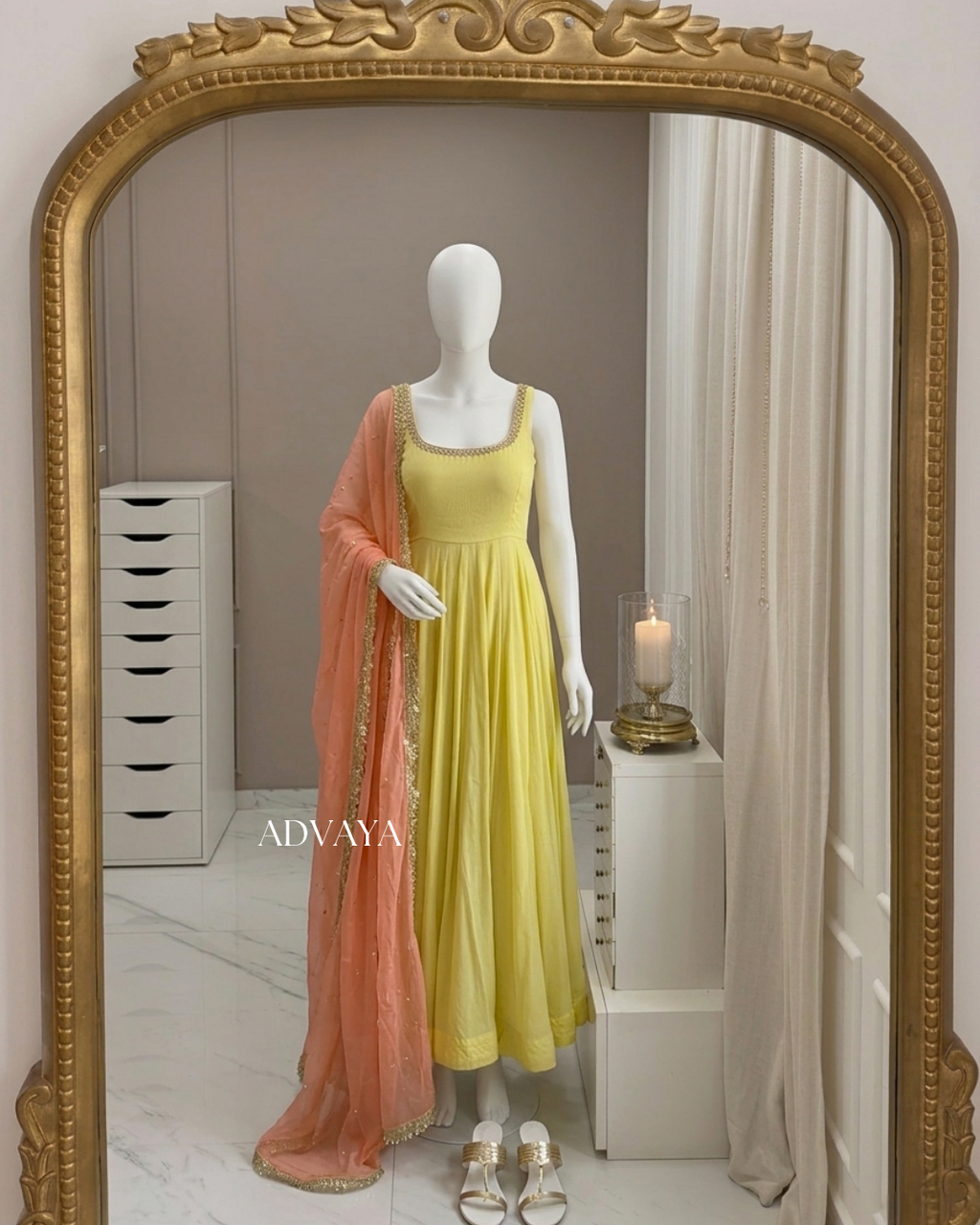 LEHER Anarkali Suit Set