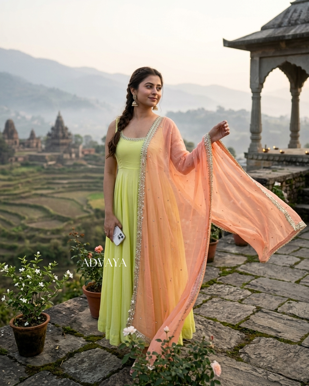LEHER Anarkali Suit Set